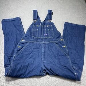 Big Smith Bib Overalls Mens 32x30 Blue Denim Workwear Carpenter Construction
